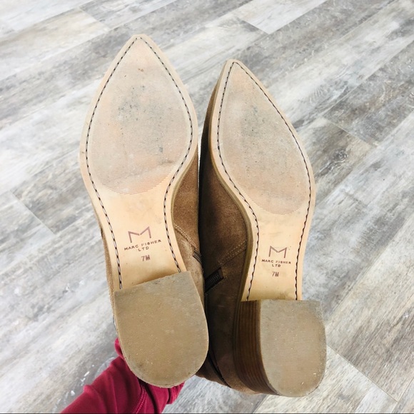 Tan Suede Ankle Booties - Picture 5 of 8